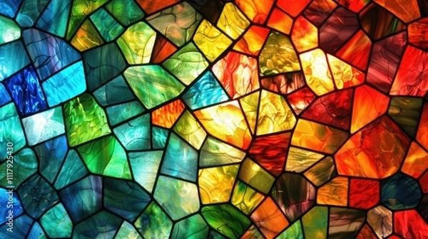Obraz Colorful stained glass window background. 