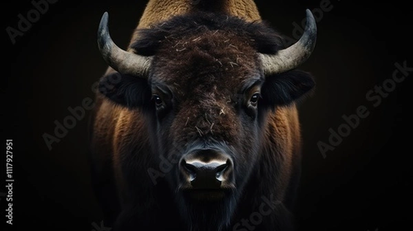 Obraz bison on a dark background