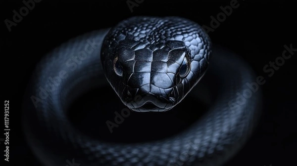 Obraz black mamba on a black background