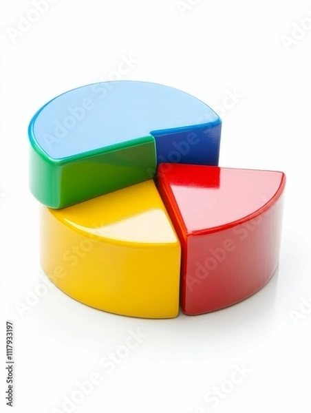 Obraz Colorful three-dimensional pie chart sections.