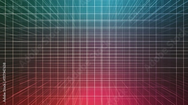Fototapeta Abstract grid background with blue and pink gradient.