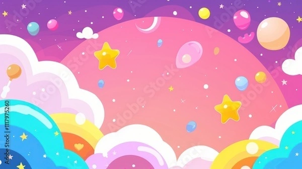 Fototapeta Magical Rainbow and Starry Sky