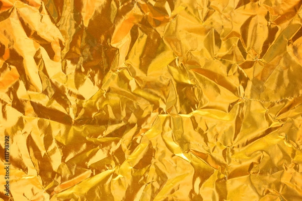 Obraz Shiny yellow leaf gold paper texture background