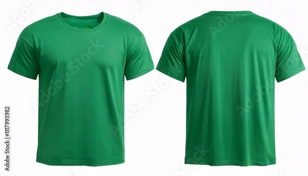 Obraz Plain green T-shirt front and back view