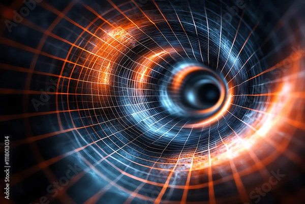 Fototapeta "The Undulating Grid: A Digital Landscape"