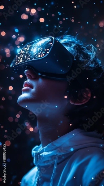 Fototapeta Embracing virtual reality in a vibrant digital universe