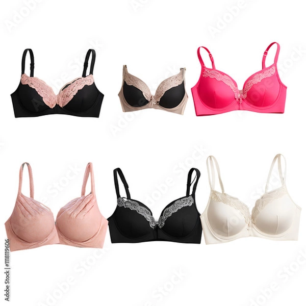 Obraz black bra isolated on white