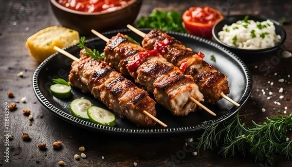 Obraz Grilled Chicken Skewers