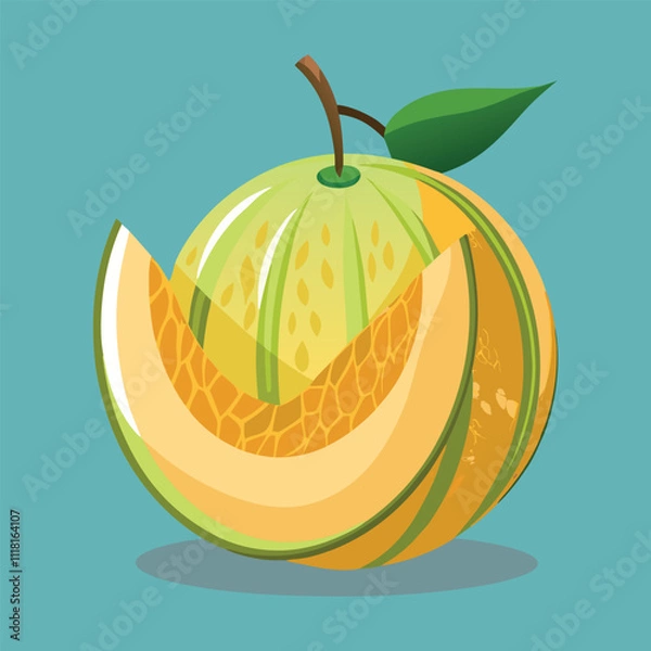 Fototapeta Print honeydew-melon fruit vector