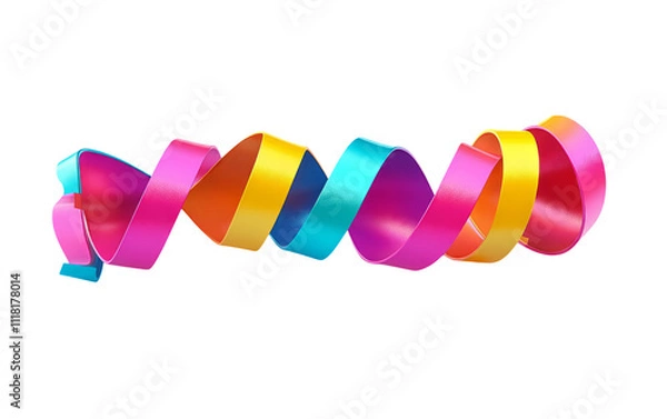 Fototapeta Colorful Ribbon Swirl on Transparent Background