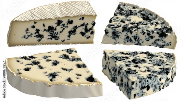Obraz Blue cheese isolated on white background
