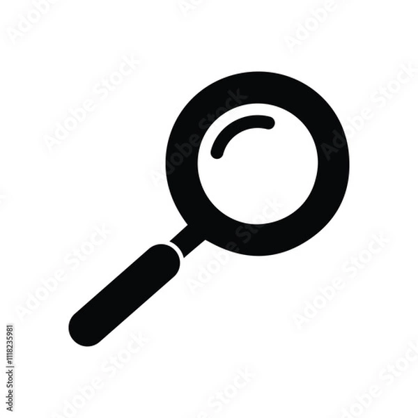 Fototapeta magnifying glass icon, magnification symbol, search sign, isolated on transparent background