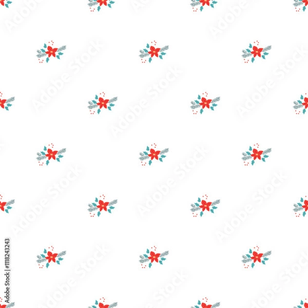 Obraz Floral Winter Seamless Vector Pattern Design