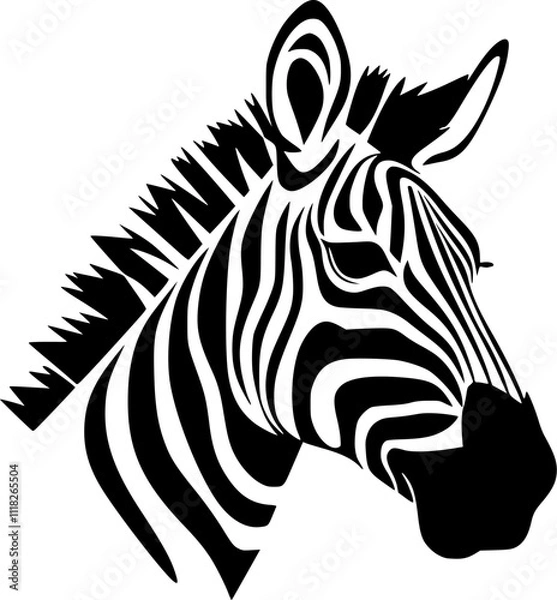 Fototapeta Zebra - Black and White Isolated Icon - Vector illustration