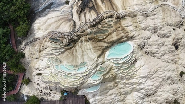 Obraz Mineral pools in the mountains