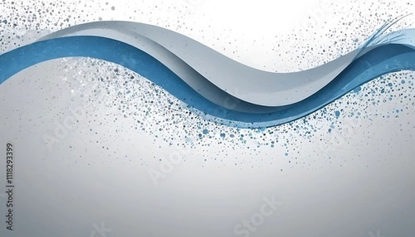 Obraz  blue and white wave ,background, dot, flowing, wave, copy space, abstract, illustration, 2