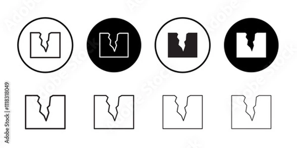 Obraz Crack icon Line Art Logo set