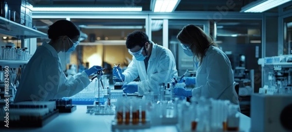 Fototapeta Scientists in a Modern Laboratory Conducting Experiments
