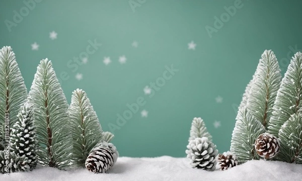 Obraz 크리스마스배경 민트색배경