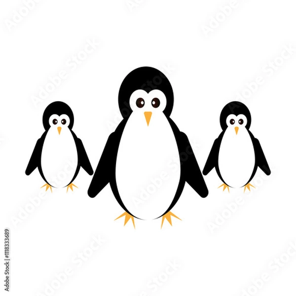 Obraz Isolated Nice Penguin With White Background