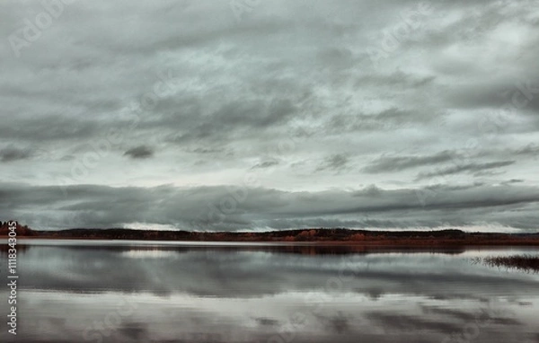 Obraz clouds over lake