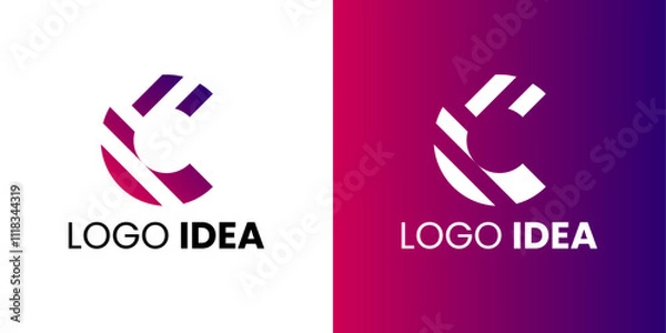 Fototapeta C Letter logo with gradient color. logo idea letter c for your startup or company. modern symbol
