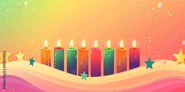 Obraz Isolated Vector Graphic of a Beautifully Designed Flat Candle Element Symbolizing Warmth and Light f
