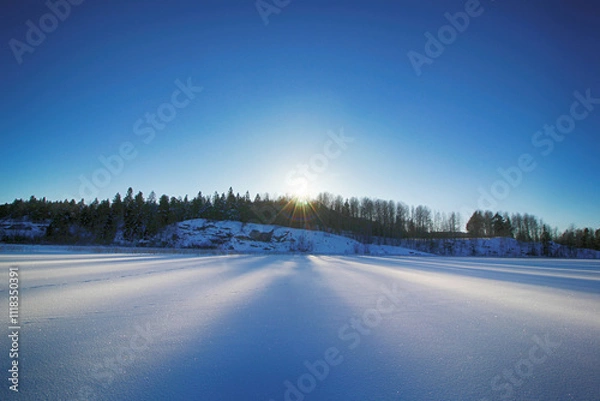 Obraz winter landscape with snow covered trees