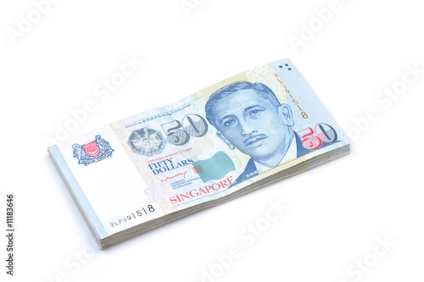 Obraz a stack of singapore notes