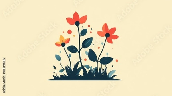Fototapeta growing revenue flat design front view brand growth theme animation Complementary Color Scheme