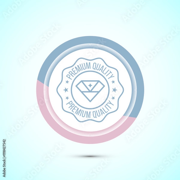 Fototapeta premium quality badge icon design illustration. Pastel Color Button Design