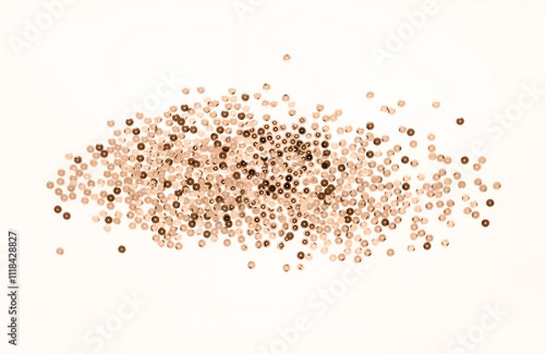 Fototapeta Colored sequins on a white background.