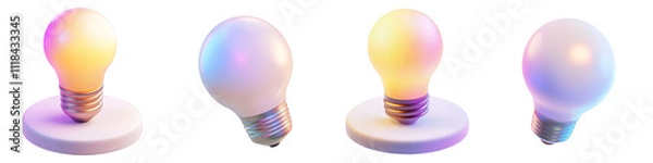 Obraz lightbulb - 3d Set on transparent background PNG file