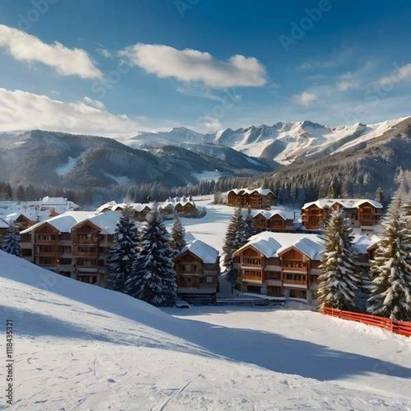 Obraz Ski resort, mountains