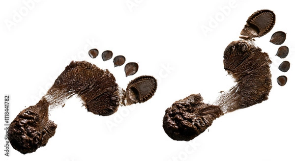 Obraz mud footprints isolated on white background