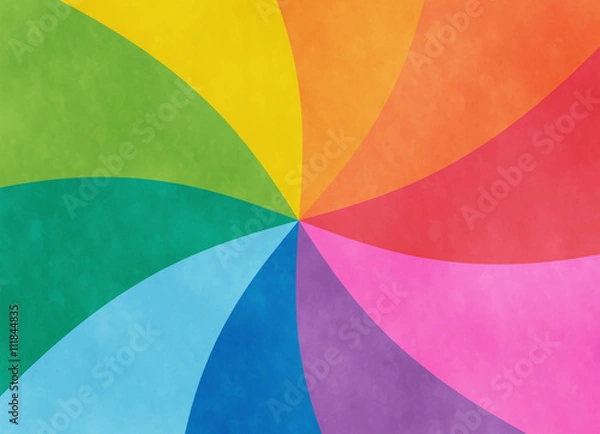 Obraz 虹色アナログ風渦巻き背景イラスト素材　横方向・横長