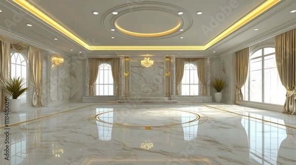 Fototapeta Opulent Marble Ballroom Interior Design