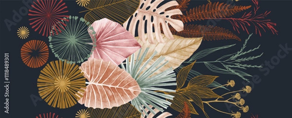 Obraz Seamless repeat print pattern. Beautiful textile digital print pattern