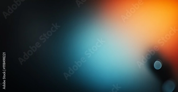 Obraz Abstract gradient background with teal, orange, and dark tones. Soft, blurry bokeh adds depth.