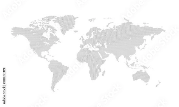 Obraz World map and continents from dots on white background. World map from points. Vector illustration.