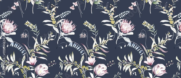 Fototapeta Seamless repeat print pattern. Beautiful textile digital print pattern