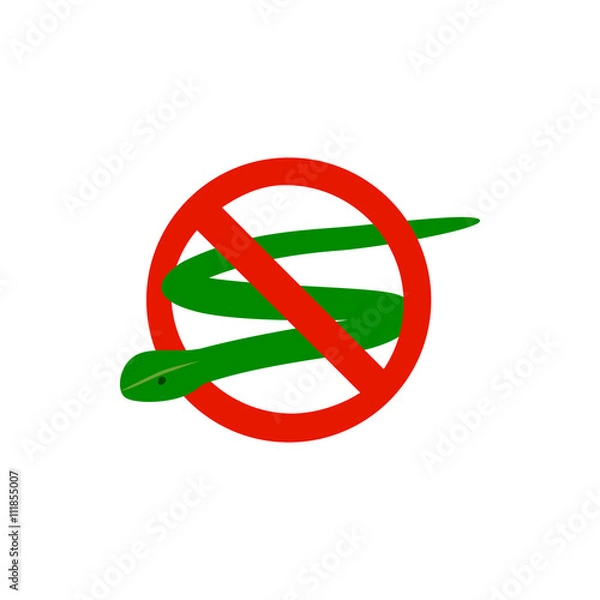 Fototapeta Warning sign with snake icon, isometric 3d style