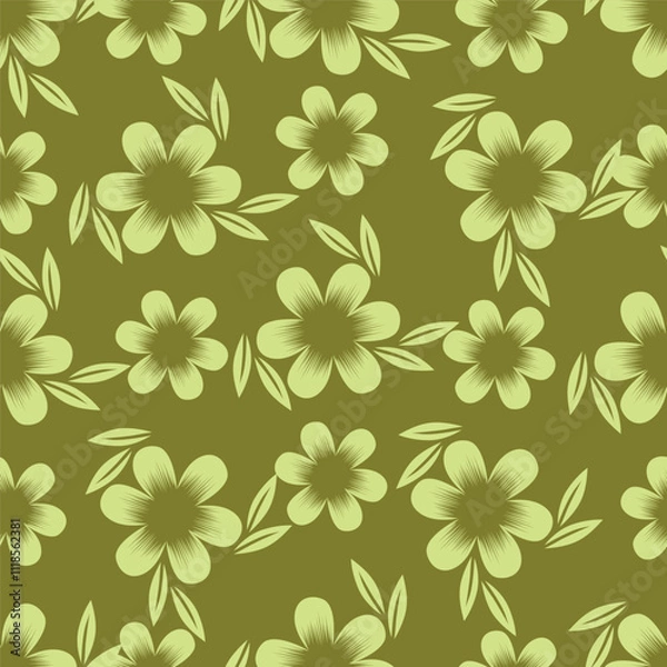 Obraz abstract a solid multicolor small and big flower mixed vector pattern arrangement with medium color, all over vector design with white background illustration digital