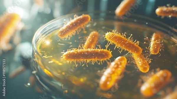 Obraz Hyper-Realistic Escherichia coli in Petri Dish