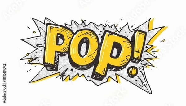 Fototapeta Colorful comic book style explosion with pop text
