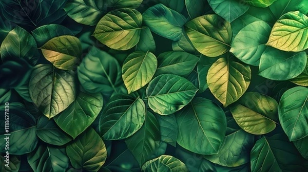 Fototapeta A close-up view of a plant featuring vibrant green leaves. This image can be used to add a touch of nature and freshness to any design or project