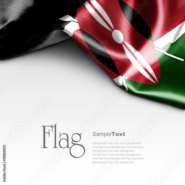 Fototapeta Flag of Kenya on white background. Sample text.