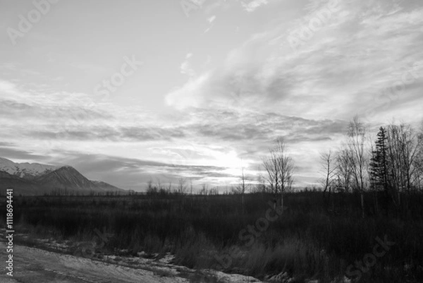 Obraz clouds over the field