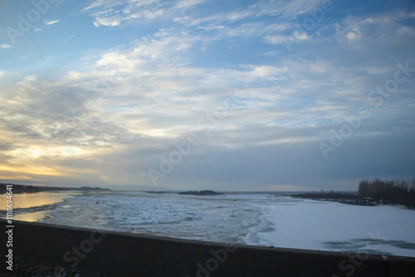 Obraz sunrise over the river