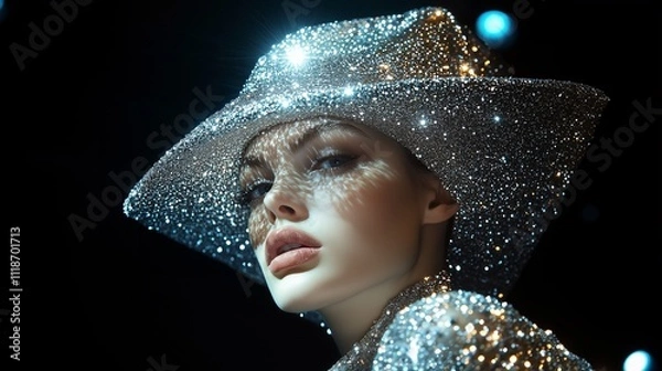 Obraz A model wearing a crystal hat